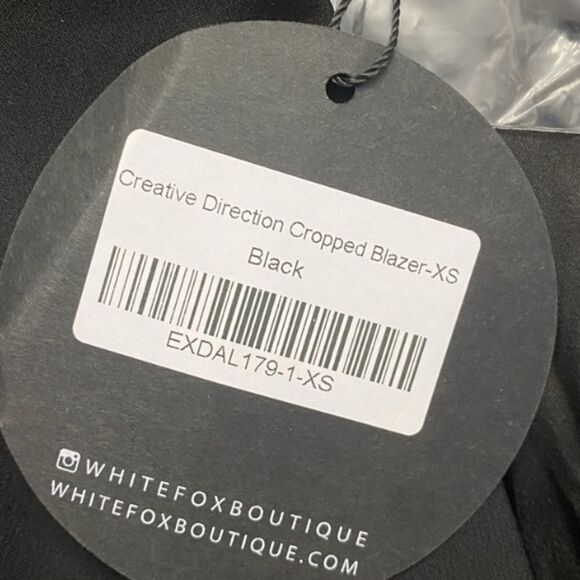 WHITE FOX BOUTIQUE Blazer Cropped Creative Director Black Size XS - Picture 10 of 12